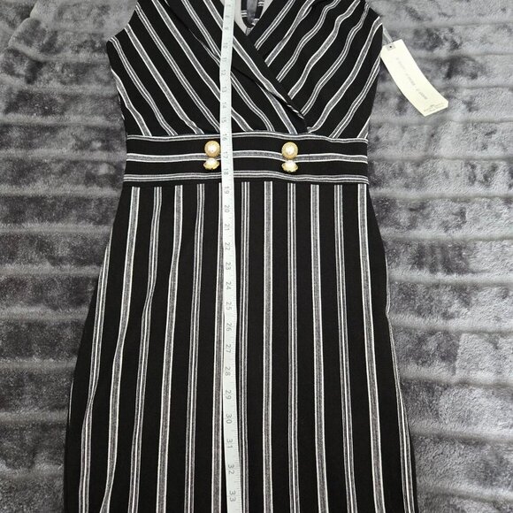 NWT Black And White Striped Dress Size Medium - Picture 3 of 5